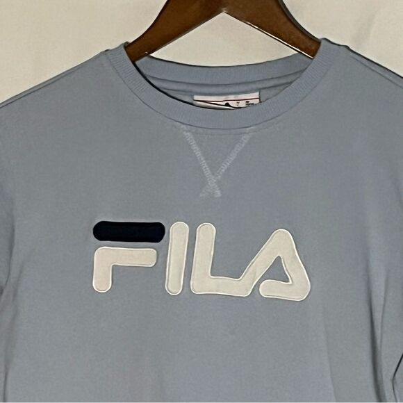 Women's Fila Blue Crewneck Logo Sweatshirt - Picture 3 of 7